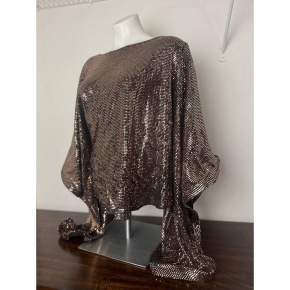 ASOPH Gold Sequin Dramatic Top with Long Sleeves Size 3X - Picture 4 of 13